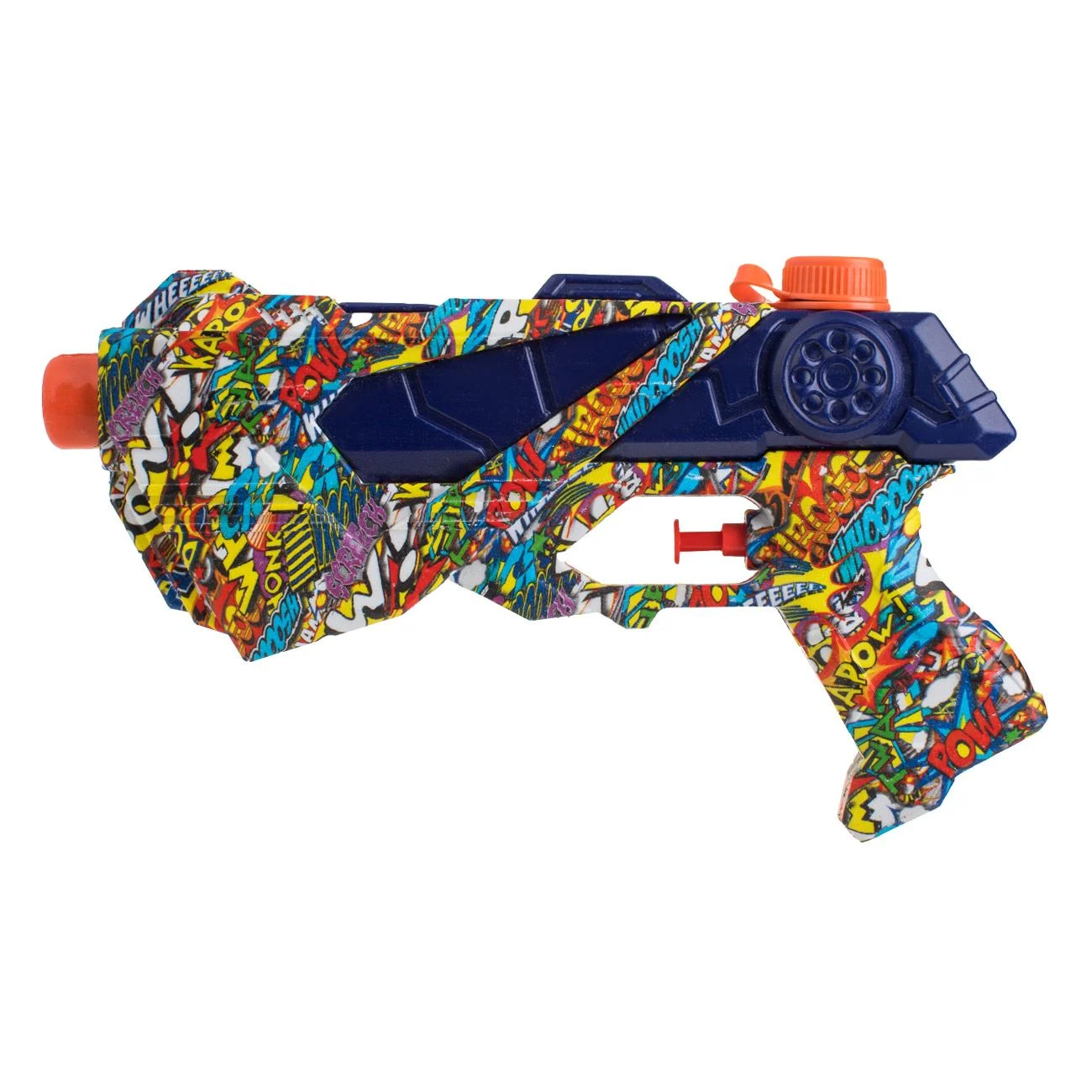 Pistol de Apa din Plastic Albastru cu Model Colorat Graffiti 23cm