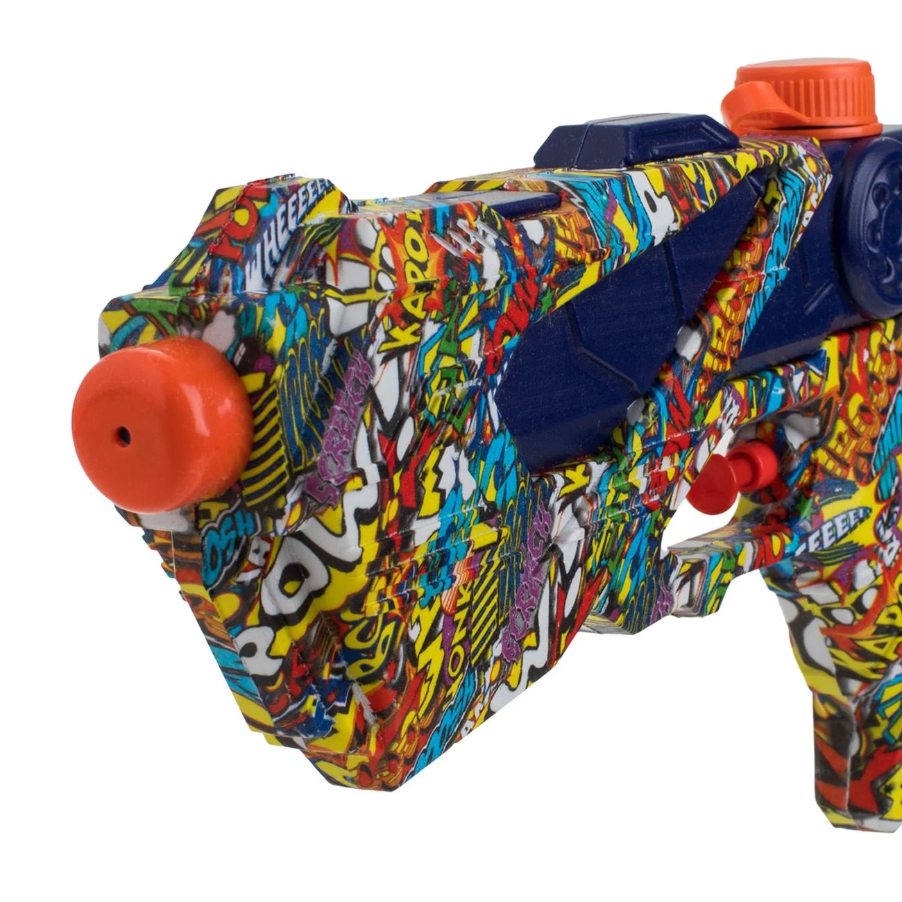 Pistol de Apa din Plastic Albastru cu Model Colorat Graffiti 23cm - imagine 2