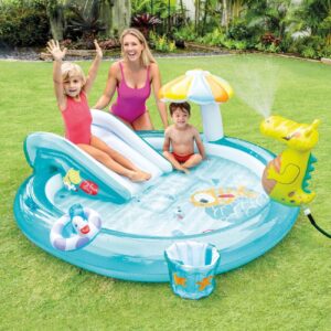Piscina cu Model Crocodil & Tobogan pentru Copii 2.01x1.70x0.84m - Intex